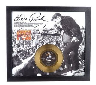 Elvis Presley Limited Edition 1956 Topps Card and Gold Record Framed 