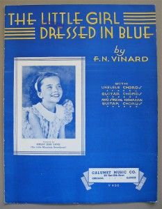  DRESSED IN BLUE 30s sheet music SHELBY JEAN DAVIS Country Hillbilly