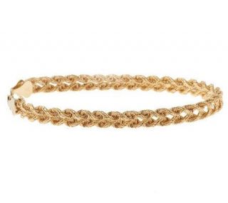 EternaGold 8 Textured Heart Rope Bracelet 14K Gold, 2.9g —