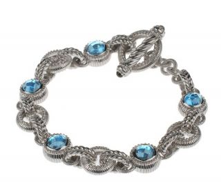 Judith Ripka Sterling Textured Gemstone 7 1/2 Bracelet —