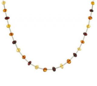 Baltic Amber Bead and Sterling Station 18 Necklace —