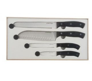 Prepology 4 Pc Stainless Cutlery Set w/ Wood Case   K38277