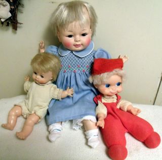 VINTAGE HORSMAN LOT OF 3 BABY DOLLS 18 W WORKING CRIER TWO 11