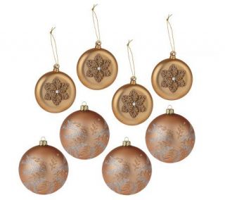Piece Glass Ornaments with Glitter Accents by Valerie —