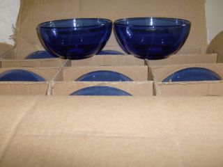 Libbey Crisa Cobalt Blue Glass Bowls 6 Soup Cereal Bowls 6 New Fr SH