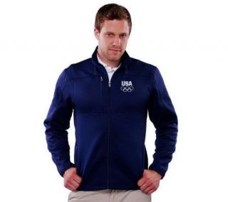 Team USA Mens Full Zip USA Shield Bonded Fleece Jacket —
