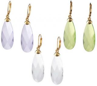 Joan Rivers Set of 3 Simulated Gemstone Drop Earrings   J159788