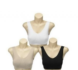 Breez Ease Set of 3 Seamless Comfort Bras with UltimAir —