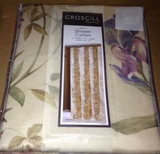 Croscill Home Isabelle SHOWER CURTAIN fabric floral purple iris flower