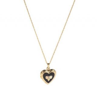 Black Hills Choice of Oval or Heart Onyx Locket Necklace 10K/12K