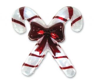 Battery Operated White Twinkling LED Candy CaneWindow Decor — 