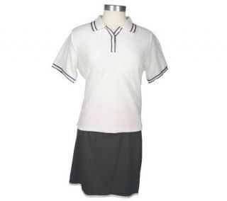 Sport Savvy Knit Terry Polo Shirt and Stretch Wrap Skort —
