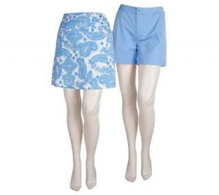Lilly & Van Printed Stretch Cotton Skirt & Shorts Set —
