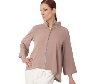 George Simonton Crystal Cardigan with Button Detail —