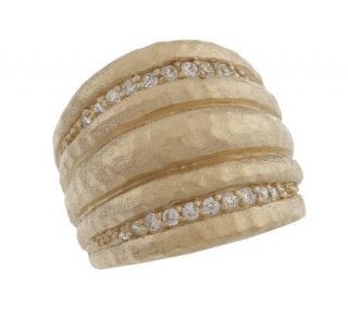 Rivka Friedman Wide Banded Ring with Simulated Diamond Accents