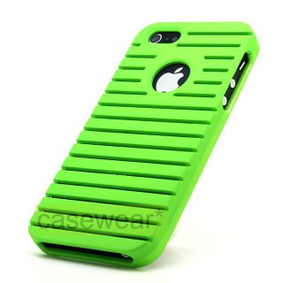 green cool breeze rubberized hard cover case for apple iphone 5 fits