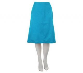 Denim & Co. Classic Waist Colored Denim Skirt —