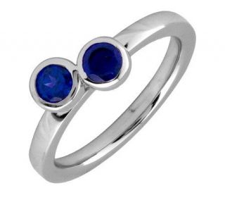 Simply Stacks Sterling & Created Sapphire Double Circle Ring   J299389