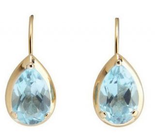 Pear Shaped Gemstone Lever Back Earrings, 14K Gold —