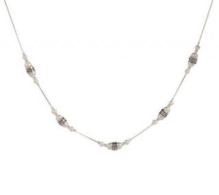Or Paz Sterling White Cultured Pearl 18 Station Necklace —