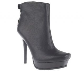 Jessica Simpson Leather Platform Side Zip Ankle Boots —