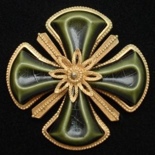 Maltese Cross Brooch Pin Vintage CFW Charles Worth