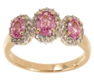 95 ct tw Pink Sapphire & 0.20 ct tw Diamond Ring, 14K —