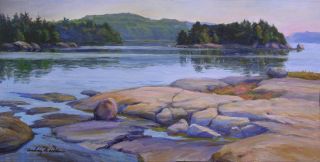 Cove Island 12 x 24 Coastal Maine Fine Art Landscape Painting