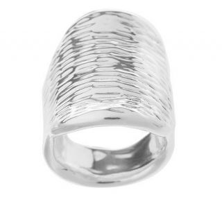 Or Paz Sterling Polished and Textured Saddle Ring —