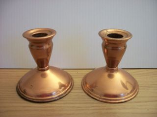 Vintage Pair Coppersmith Guild Colonial Candlesticks