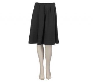 LOGO by Lori Goldstein Ponte Knit A Line Skirt w/Elastic Waist