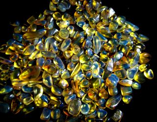 15 mm Full Polished Dominican Crystal Clear Sky Blue Amber Stones 1g