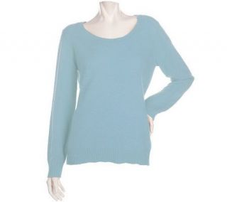 Precious Fibers 2 Ply Cashmere Long Sleeve Ribbed Sweater —