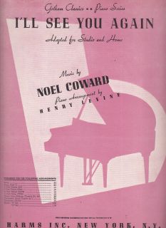  You Again 1942 Piano Solo Sheet Music Noel Coward Henry Levine