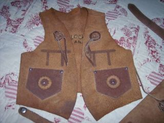  Childs Spurs w Leather Chaps Vest Size 4 Halloween Cowboy Girl