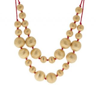 Francesca Viscontis Double Row Bead Adjustable Necklace —