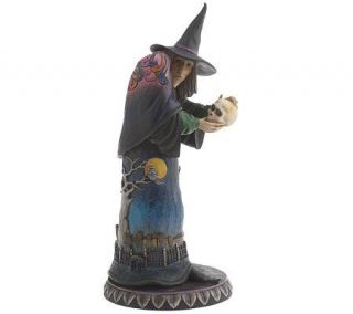 Jim Shore Heartwood Creek FullMoon Fright Witch with Skull Figurine 