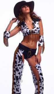 Sexy Country Western Rodeo Hot Cowgirl Chaps Costume