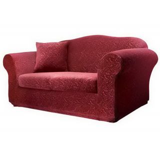 Sure Fit Stretch Faux Suede 2 Piece Love Seat Slipcover —