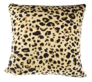 Isaac Mizrahi Live! Leopard 18x18 Jacquard Knit Pillow —