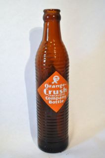 Vintage Orange Crush Brown Ribbed Soda Bottle RARE