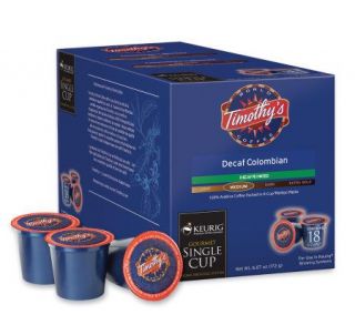 Keurig 108 pc K Cups Timothys Colombian DecafCoffee —