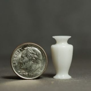 Dollhouse Miniature Turning White Marble Corian Vase