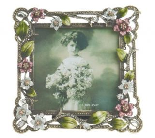Joan Rivers Enameled & Jeweled Flower Frame —