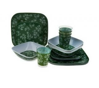 As Is Temp tations Lace 16pc. Outdoor Dinnerware Set   H199094