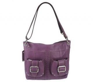 Tignanello Pebble Leather Convertible Shoulder Bag w/ Braided Accent 