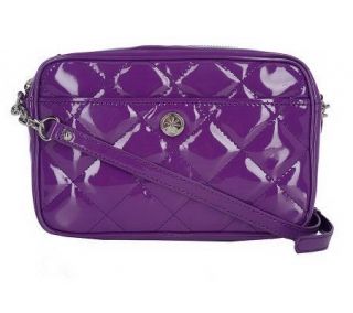 Isaac Mizrahi Live! Quilted Patent Crossbody Bag with Strap   A210067