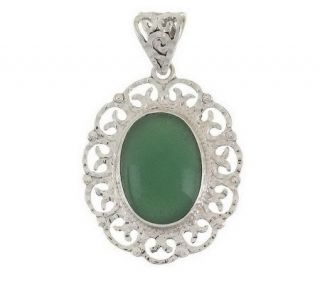 As Is Artisan Crafted Sterl. Filigree Framed GemstonePendant