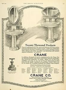 1920 Ad Crane Co Bathroom Equipment Sink Products Plumbing Pipe