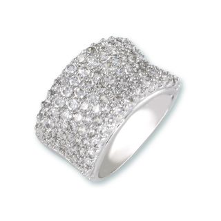 CARAT CUBIC ZIRCONIA 7 ROW CONCAVE COCKTAIL RING BAND SIZE 5 6 7 8